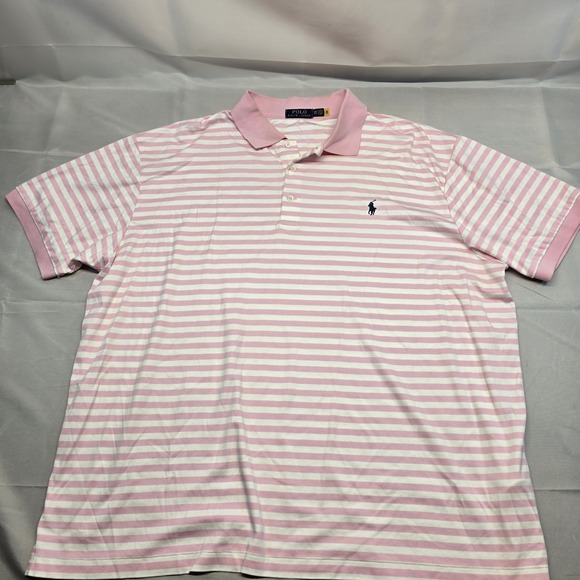 Polo Ralph Lauren Men's Interlock Striped Cotton Classic Fit Polo Shirt Size 2XB - Picture 1 of 7
